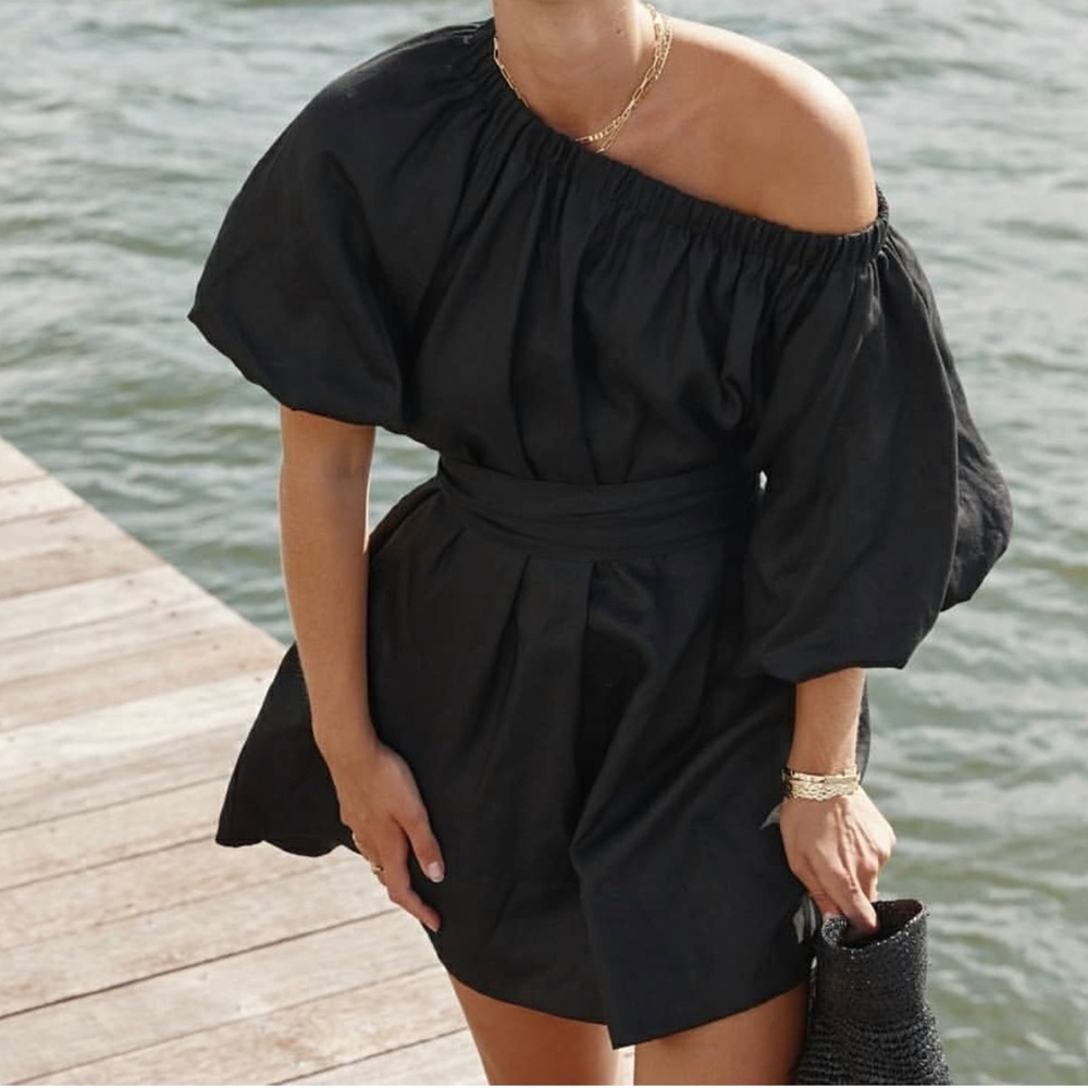 DISSH Pip Black Linen Dress